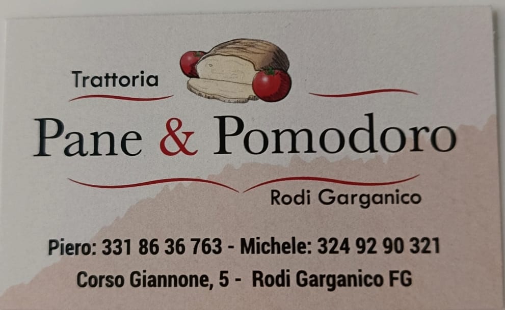 Biglietto da visita Trattoria Pane & Pomodoro